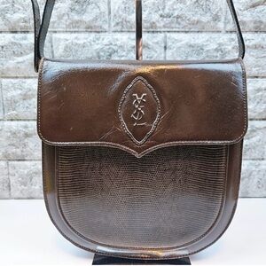 Yves Saint Laurent Dark Brown Leather Shoulder Bag